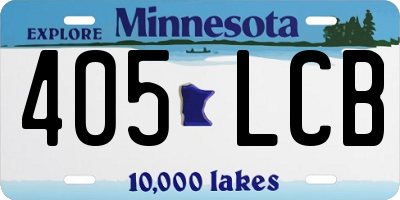 MN license plate 405LCB