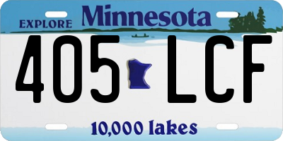 MN license plate 405LCF