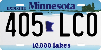 MN license plate 405LCO