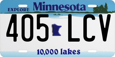 MN license plate 405LCV