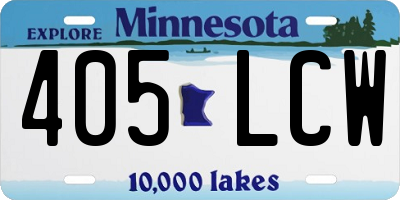 MN license plate 405LCW