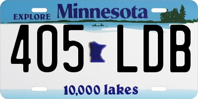 MN license plate 405LDB