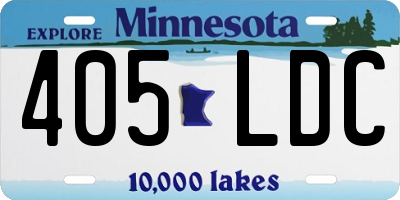 MN license plate 405LDC
