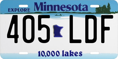 MN license plate 405LDF