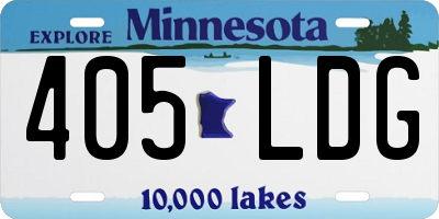 MN license plate 405LDG