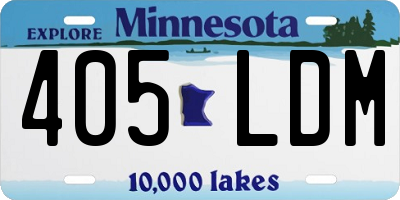 MN license plate 405LDM