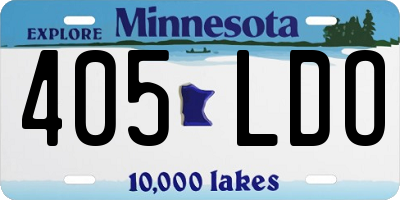 MN license plate 405LDO