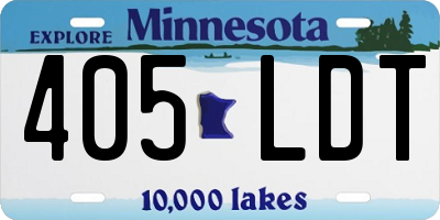 MN license plate 405LDT