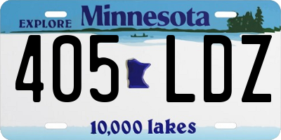 MN license plate 405LDZ