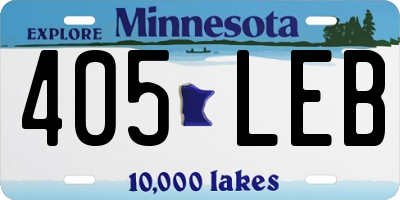 MN license plate 405LEB