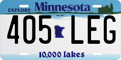 MN license plate 405LEG