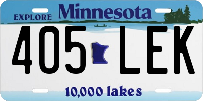 MN license plate 405LEK