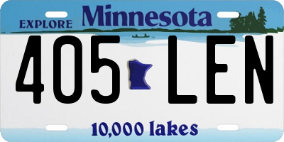 MN license plate 405LEN