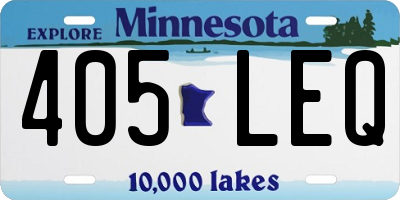 MN license plate 405LEQ