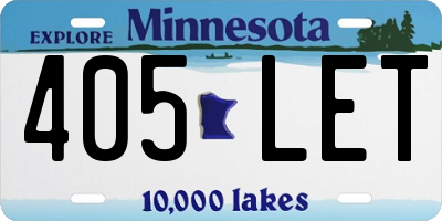 MN license plate 405LET