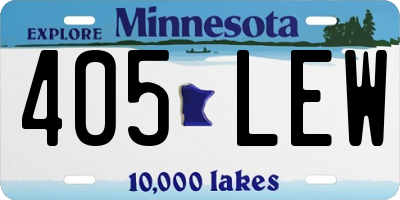 MN license plate 405LEW