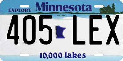 MN license plate 405LEX