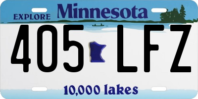 MN license plate 405LFZ