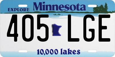 MN license plate 405LGE
