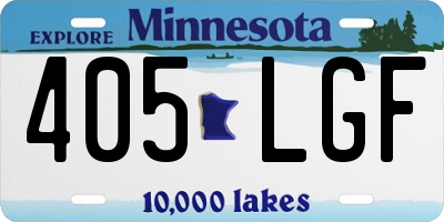 MN license plate 405LGF