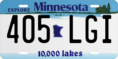 MN license plate 405LGI