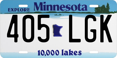 MN license plate 405LGK