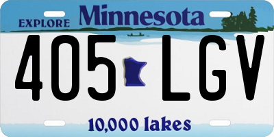 MN license plate 405LGV
