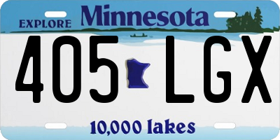 MN license plate 405LGX