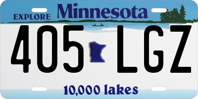 MN license plate 405LGZ