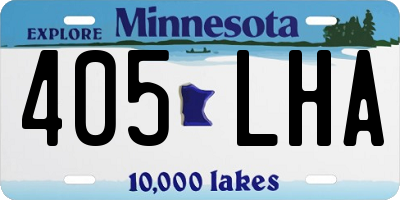 MN license plate 405LHA
