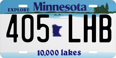 MN license plate 405LHB