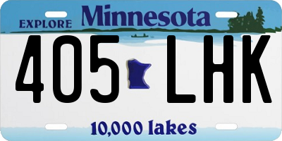 MN license plate 405LHK