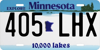 MN license plate 405LHX