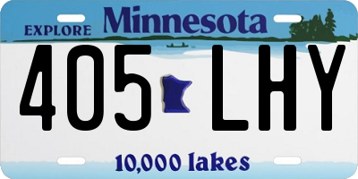 MN license plate 405LHY