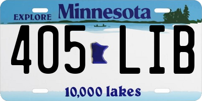 MN license plate 405LIB