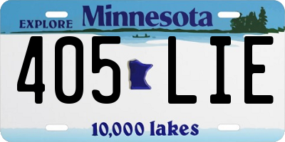 MN license plate 405LIE