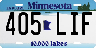 MN license plate 405LIF