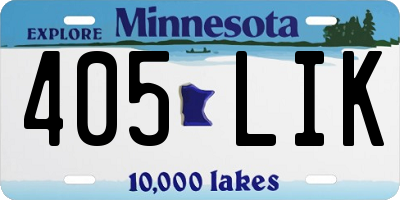 MN license plate 405LIK