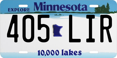MN license plate 405LIR