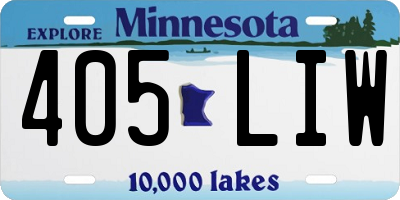 MN license plate 405LIW