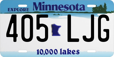MN license plate 405LJG