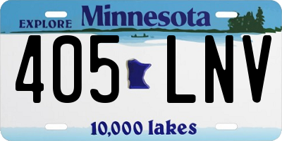 MN license plate 405LNV