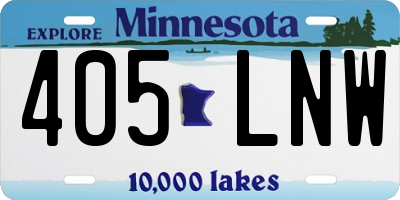 MN license plate 405LNW