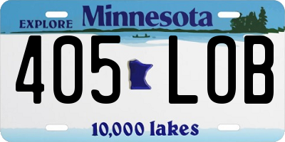 MN license plate 405LOB