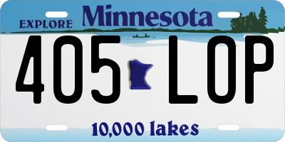 MN license plate 405LOP