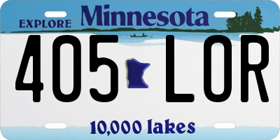 MN license plate 405LOR