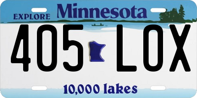 MN license plate 405LOX
