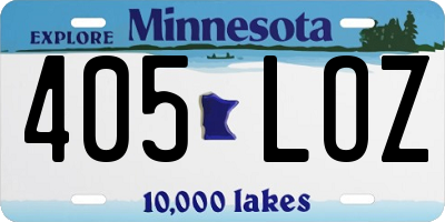 MN license plate 405LOZ
