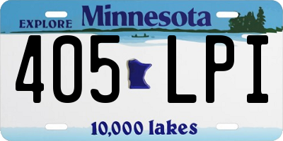 MN license plate 405LPI