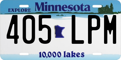 MN license plate 405LPM